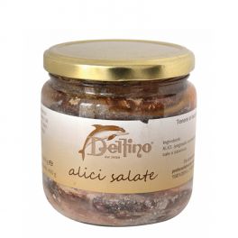 Alici di Cetara sotto sale Delfino Battista 446 mL