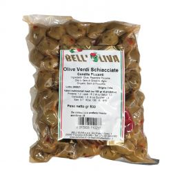 Olive verdi schiacciate piccanti 500g