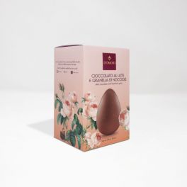 Milk chocolate egg and Domori hazelnut sprinkles