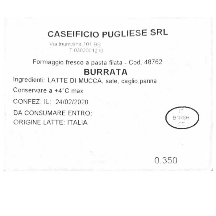 Buy online Burrata cheese from PugliaFoodExplore.